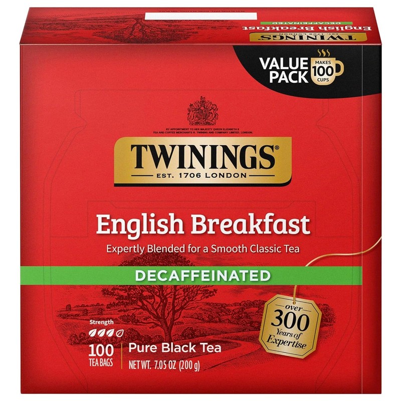 Twinings Decaffeinated English 100 Count (Pack of 1), Breakfast Decaf