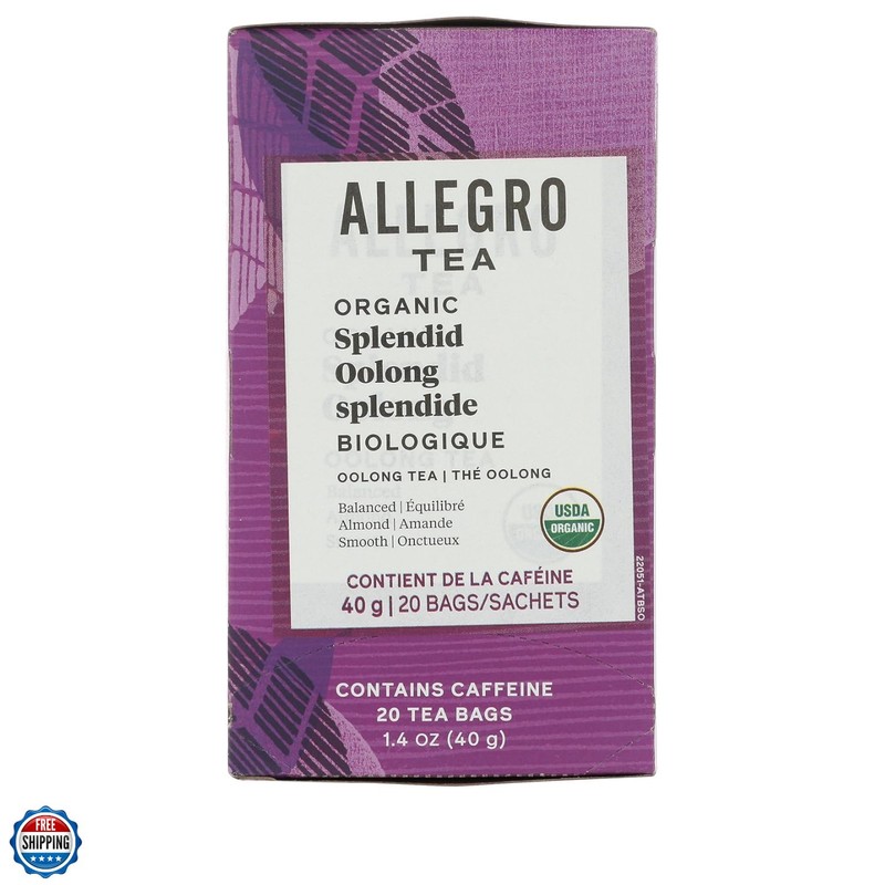 Allegro Tea, Organic Splendid Oolong Tea Bags, 20 ct