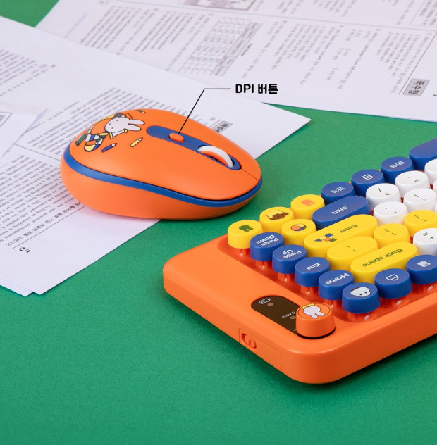 Royche Miffy Wireless Keyboard Mouse Set Korean Layout Round Keycap gallery