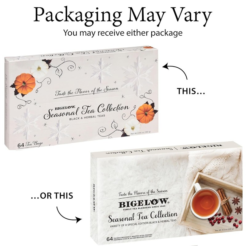 Luxurious Caffeine Tea Collection – 64 Count Gift Set of Seasonal Flavors gallery