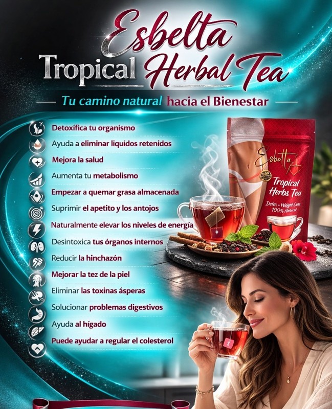 Esbelta Tropical Herbal Tea 100% Natural Bagged Pantry Beverage