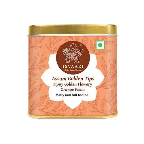 Isvaari Assam Golden Tips Tea, 50g Free Shipping World Wide