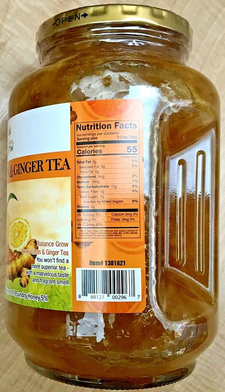 Balance Grow Honey Citron Ginger Tea/Jam, Hot or Cold, 70.55 oz (4.4 lbs) gallery