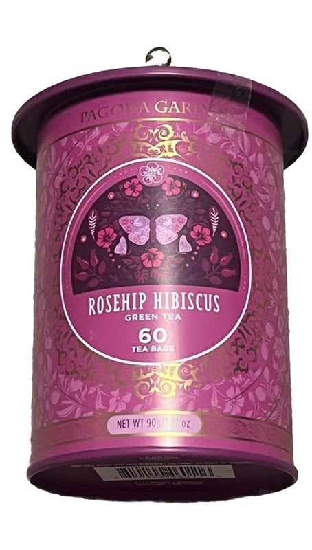 Pagoda Garden Caffeinated ROSEHIP HIBISCUS GREEN TEA 60 Bags Ex 12/2027