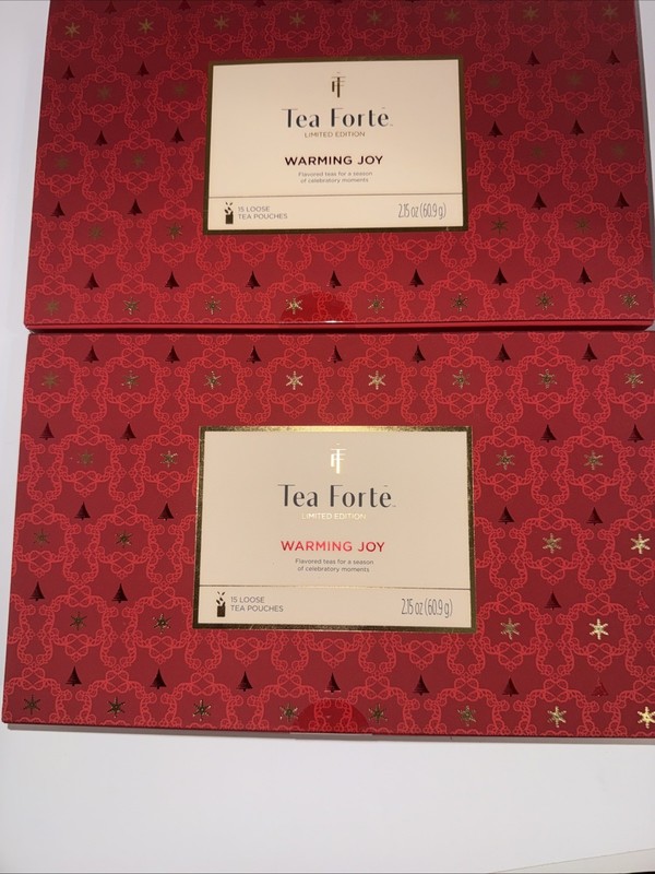 2 Tea Forte WARMING JOY Boxed Assortment of 15 Single Loose Leaf Tea Pouches Lot