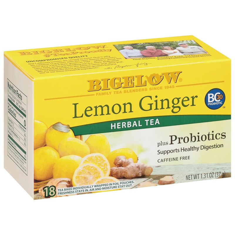 Bigelow Tea Lemon Ginger plus Probiotics Herbal Tea Caffeine Free 108 Tea Bags gallery