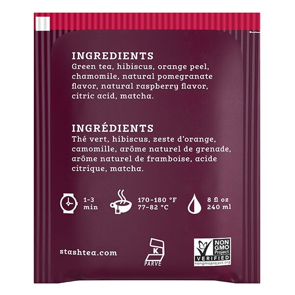 Stash Pomegranate Raspberry Green Tea & Matcha - 18 tea bags gallery