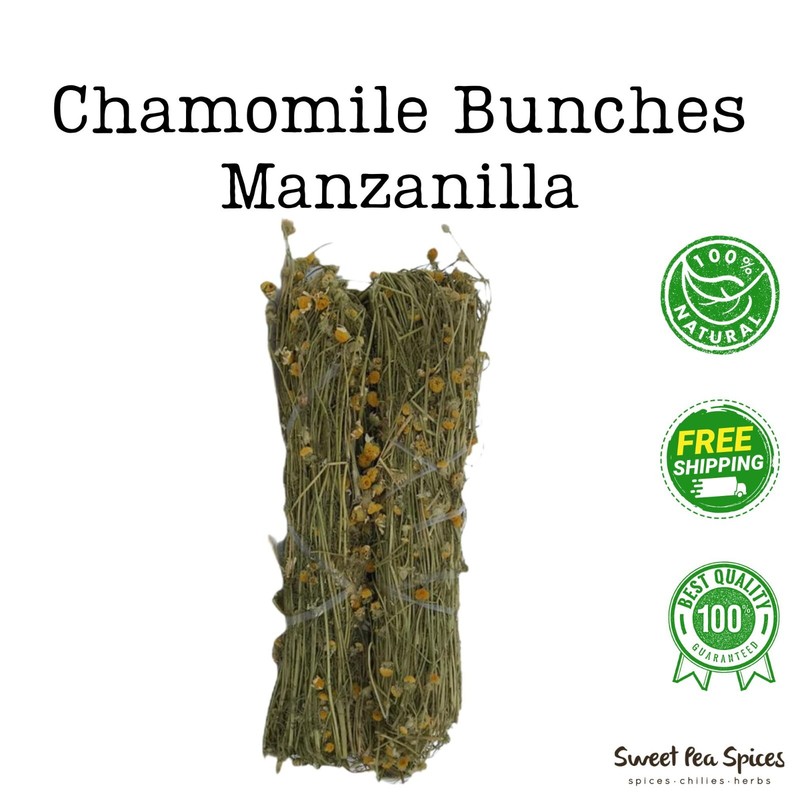 Manzanilla Bunches Chamomile Whole Stem and Flower – 2 Pack – Calming Tea