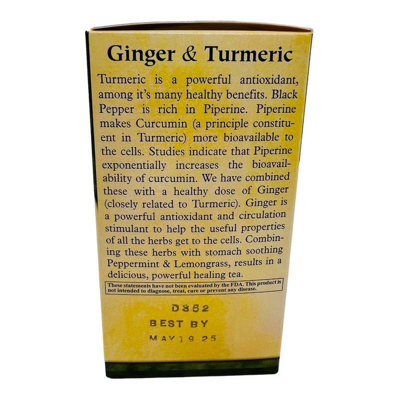 Mate Factor Herbal Tea Ginger & Turmeric with Black Pepper Blend 20 Bags 05/25 gallery