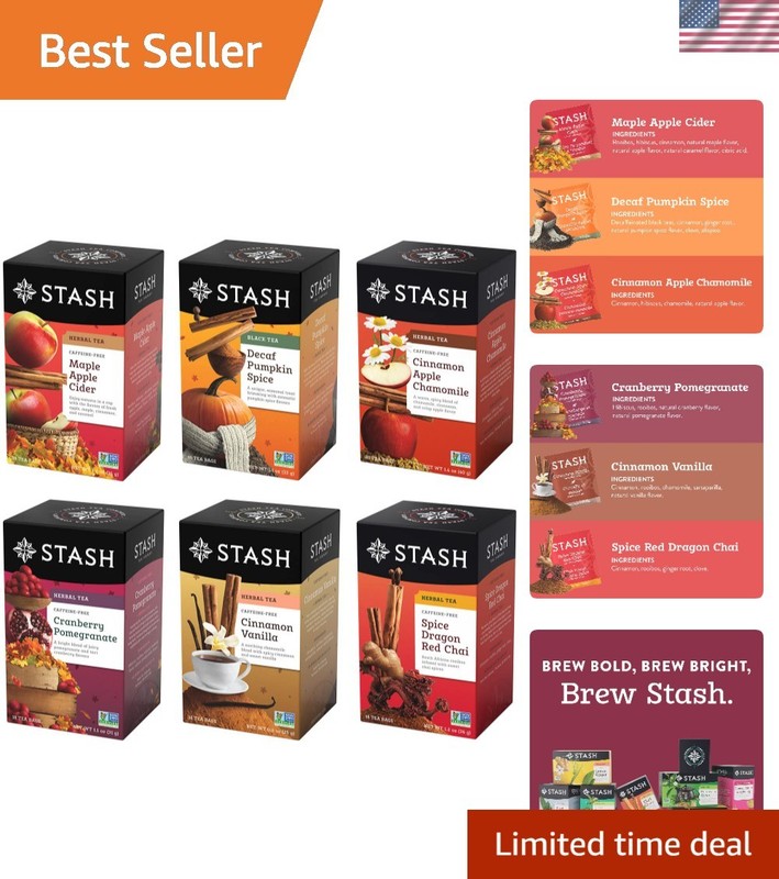Fall Tea Sampler: 6 Flavors in 120 Tea Bags – Cozy Autumn Experience