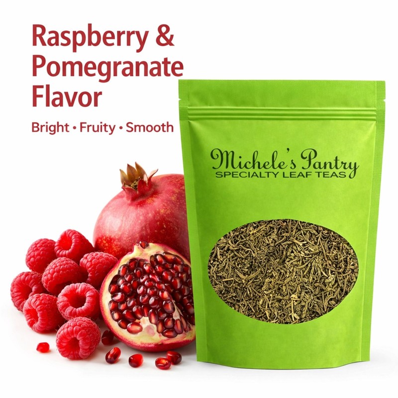 Michele's Pantry Raspberry Pomegranate Bulk Green Tea-1/2 Lb Loose Leaf Tea gallery