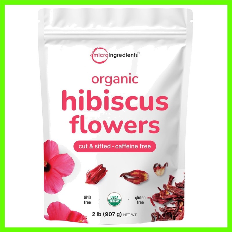 Cut & Sifted Organic Hibiscus Flowers, 2 lbs | Perfect for Flavorful Brewed Tea