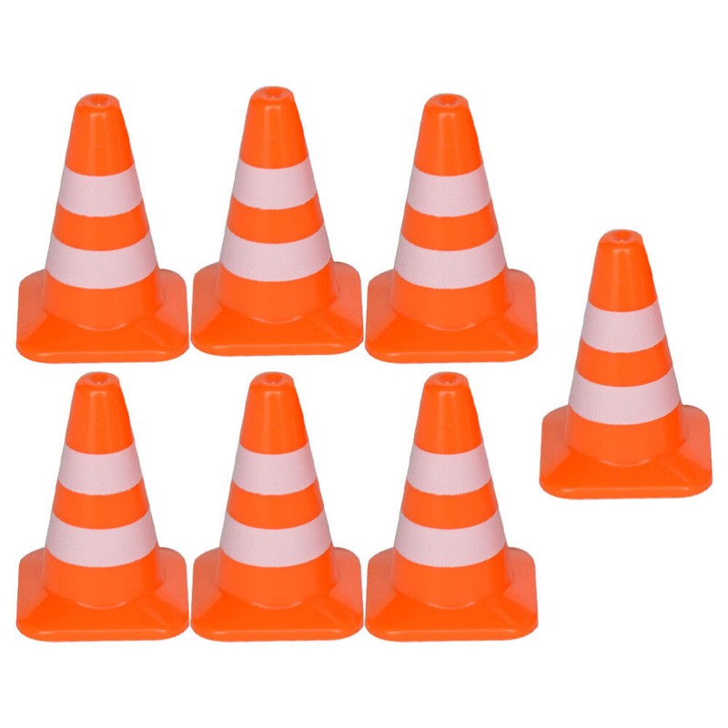 7x Traffic Cones Model Traffic Road Cones Construction Toys Model Traffic Signs