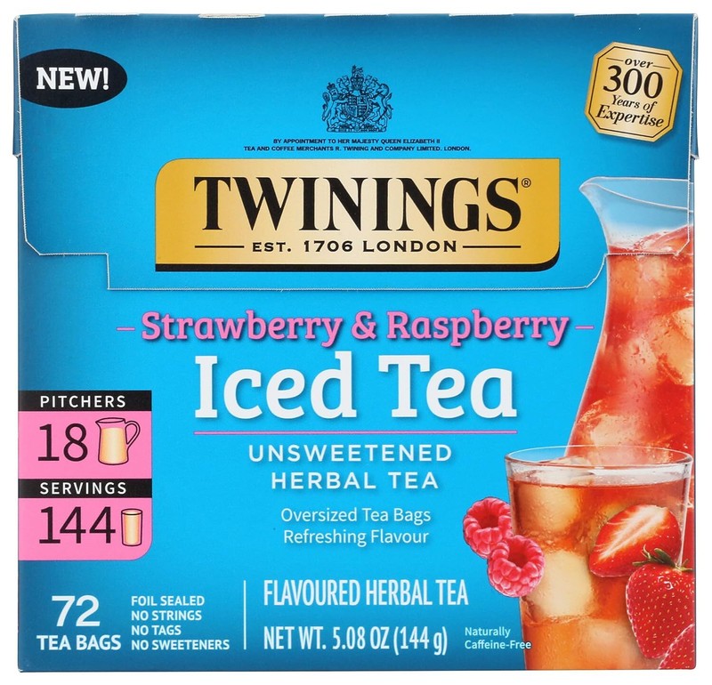 Twinings Strawberry & Raspberry Flavored Iced Tea Bags – 72 Count