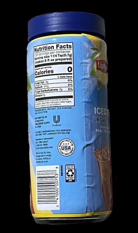 Lipton ☀️Unsweetened Instant Iced Tea Mix Makes 30 quarts Discontinued 0cal gallery