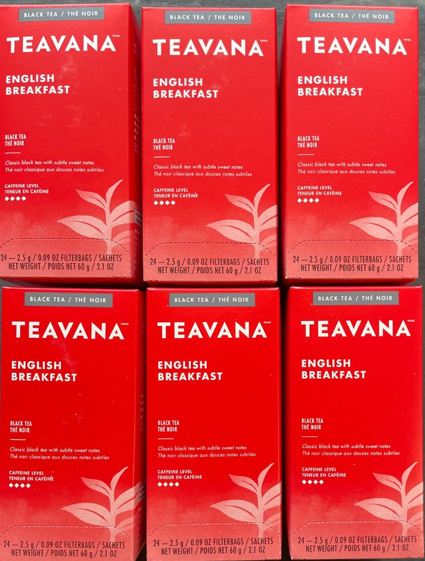 Teavana Starbucks English Breakfast Tea Black Tea Bags (6 Pack) 24 Each 9/2027