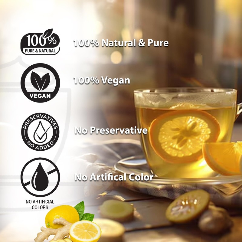Premium Lemon & Ginger Tea |100 Count Tea Bags | USDA Organic & Kosher Certif... gallery