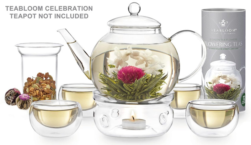 Teabloom Flowering Tea Collection, Blooming Green Tea Flowers, 12 ct gallery