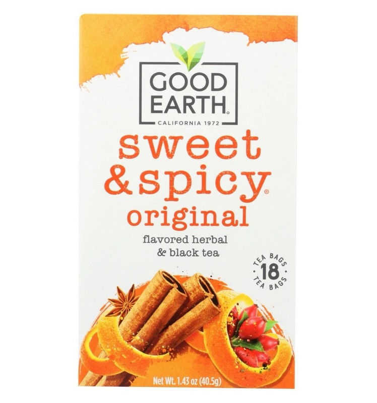 New 4-pack ORIGINAL Good Earth Sweet & Spicy HERBAL Organic Tea Bags (18×4=72)