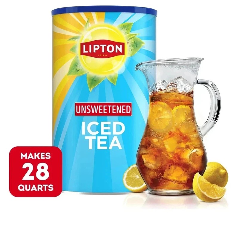 Lipton Unsweetened Black Tea Iced Tea Mix, 28 Quarts (Pack of 1)
