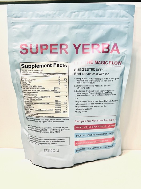 Super Yerba Raspberry Lemonade Tea Drink Mix Packets -30 count– Lot of 4 gallery