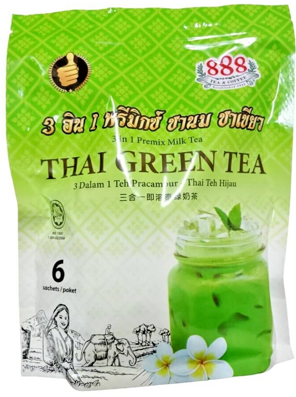 888 THAI GREEN TEA – 3 in 1 premix milk tea ( 6 sachets )