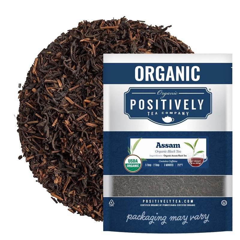 Organic Positively Tea Company, Assam TGFOP Black Tea, 1 Pound (Pack of 1)
