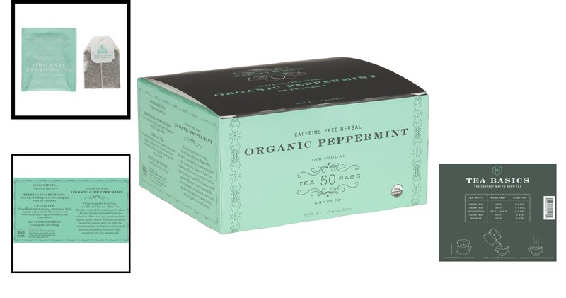 Refreshing 50 Count Organic Peppermint Tea Bags - Perfect for Gifts & Relaxation gallery