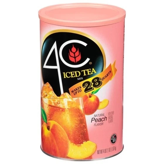 4C Natural Peach, Lemon Raspberry Iced Tea Mix, 66.1 oz😋Choose your flavor gallery
