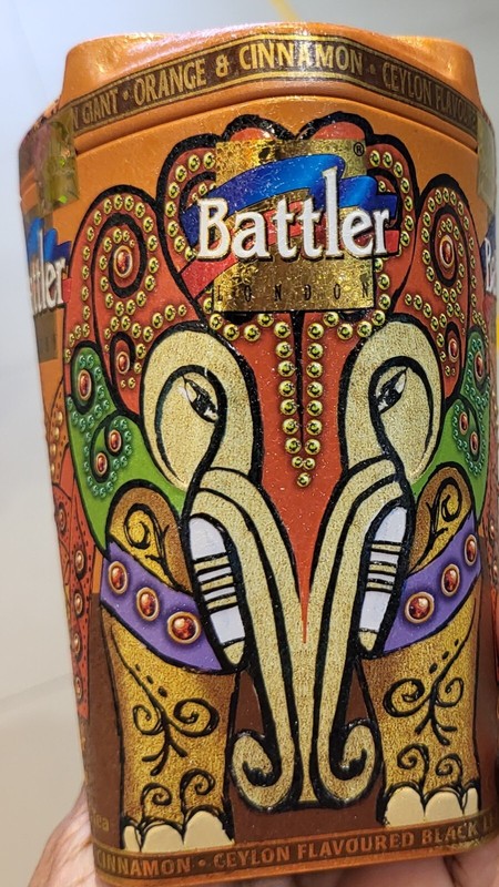 BATTLER GOLDEN Giant Elephant Orange And Cinnamon 100G Tin Caddy 100% Pure Ceylo