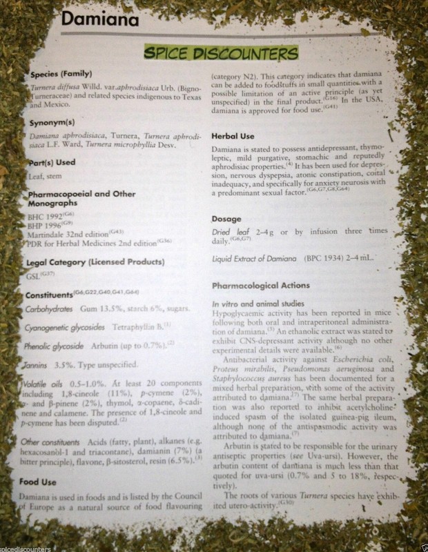 DAMIANA herb tea bulk leaf c/s cut organic tea brew wild crafted WHOLESALE gallery