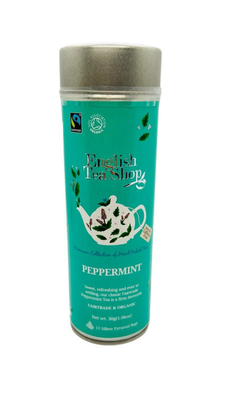 English Tea Shop Organic Peppermint Tea 15 Pyramid Tea Bags 30 g Exp 10/2025