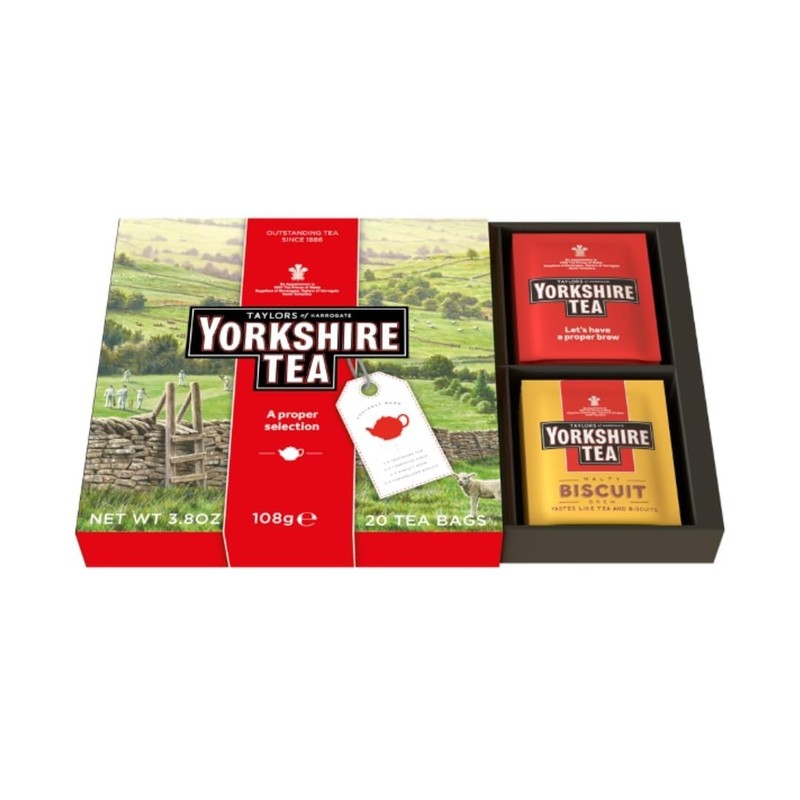 Caffeinated Assorted Tea Sampler – 20 Biscuit Brews for Hot or Iced Enjoyment