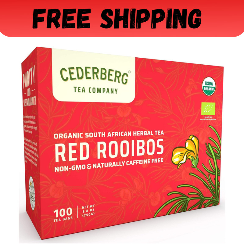 Red Rooibos Tea 100 Teabags Organic – Naturally Caffeine Free –